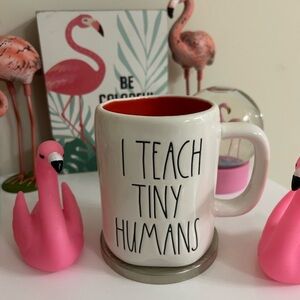 Rae Dunn White and Red 'I Teach Tiny Humans' Mug